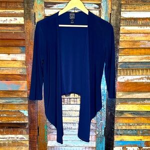 Clara Sunwoo Deep Blue Knit Cardigan pair with pants in separate listing
